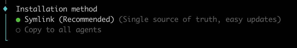 Installation method — Symlink recommended